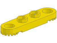 LEGO Technic Plate 1 x 5 with Toothed Ends, yellow