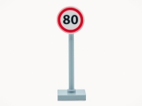 LEGO Verkeersbord - Maximum snelheid 80 km/u
