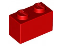 LEGO Brick 1 x 2, red